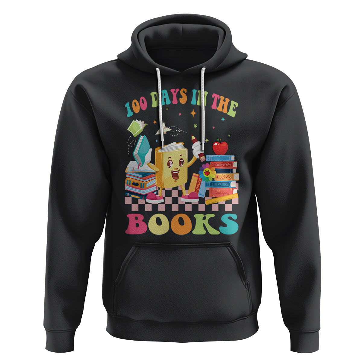 100th Day Of School Hoodie 100 Days In The Books Reading Bookworm - Wonder Print Shop