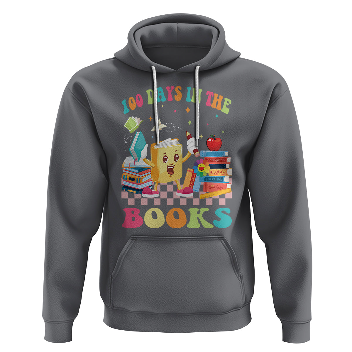 100th Day Of School Hoodie 100 Days In The Books Reading Bookworm - Wonder Print Shop