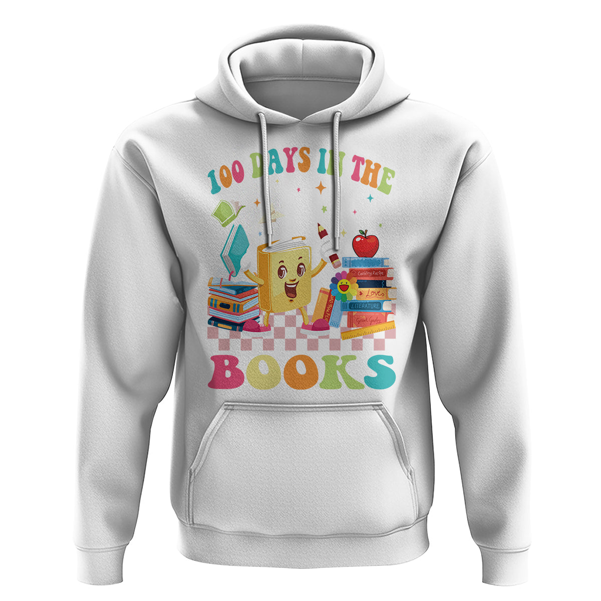 100th Day Of School Hoodie 100 Days In The Books Reading Bookworm - Wonder Print Shop