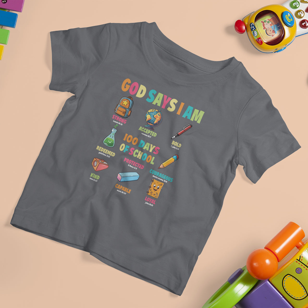 God Says I Am 100 Days Of School Christ T Shirt For Kid - Wonder Print Shop