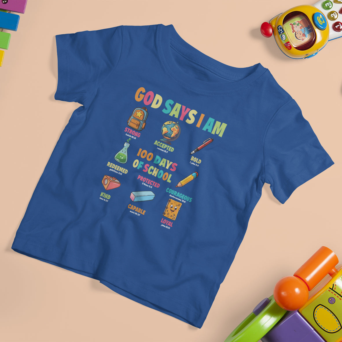 God Says I Am 100 Days Of School Christ T Shirt For Kid - Wonder Print Shop