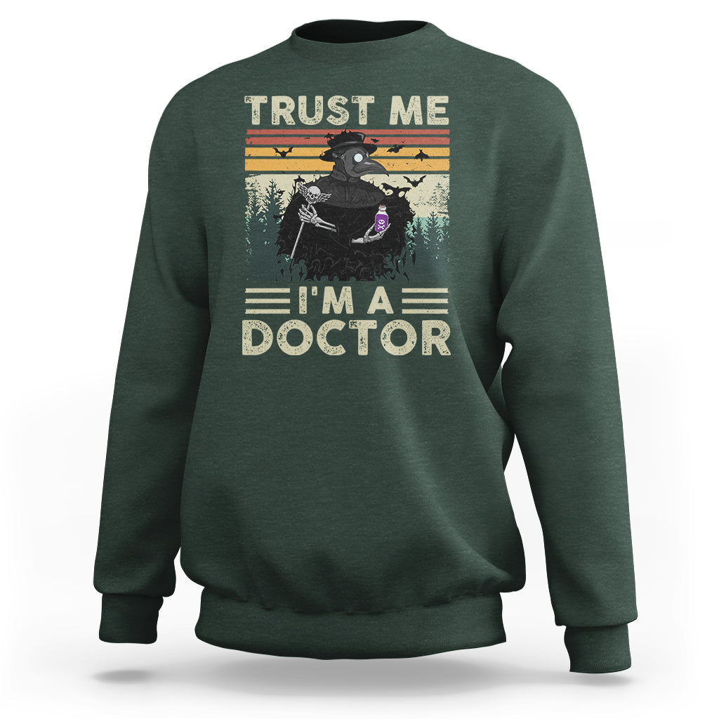 Plague Doctor Sweatshirt Trust Me I'm A Doctor Face Mask Physician - Wonder Print Shop