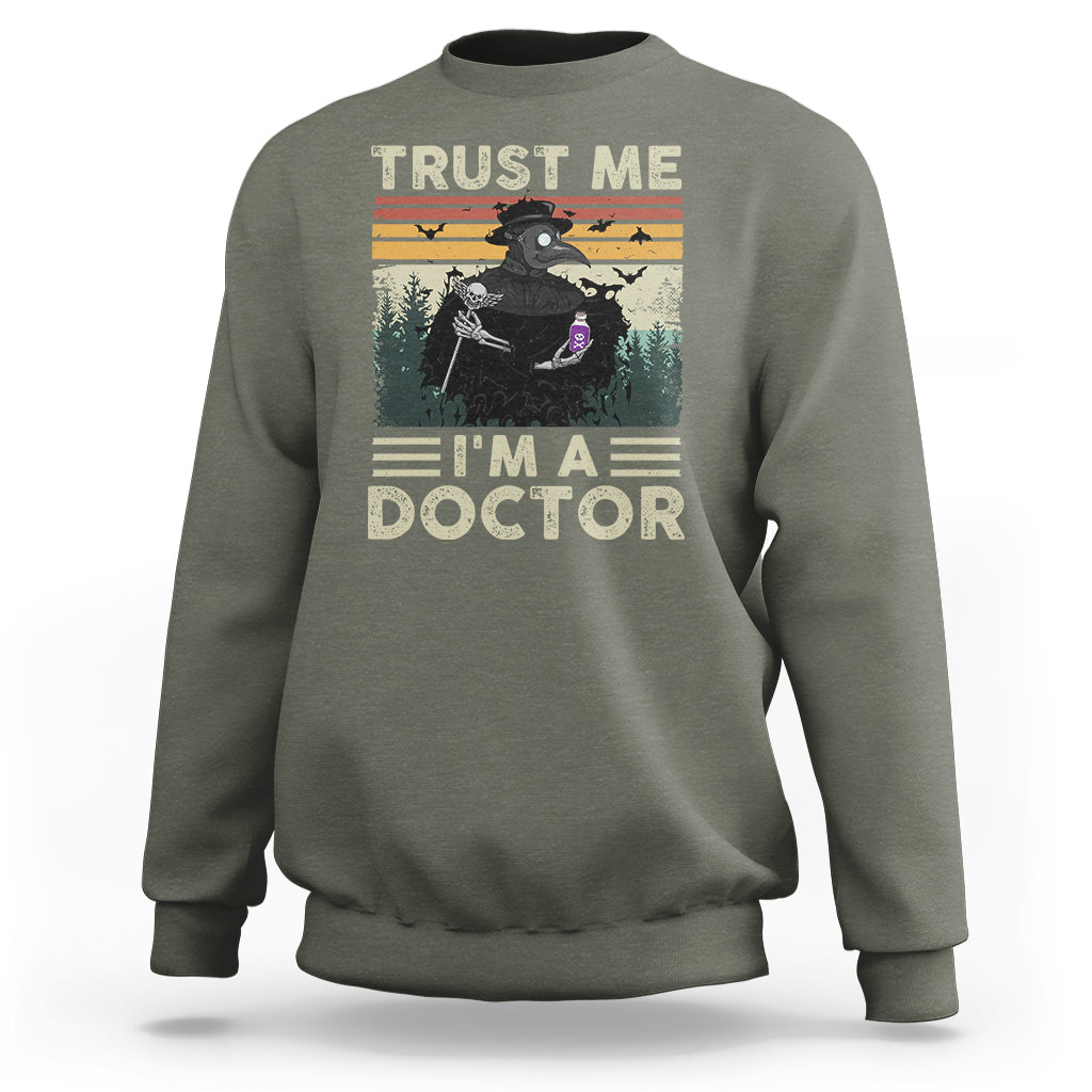 Plague Doctor Sweatshirt Trust Me I'm A Doctor Face Mask Physician - Wonder Print Shop