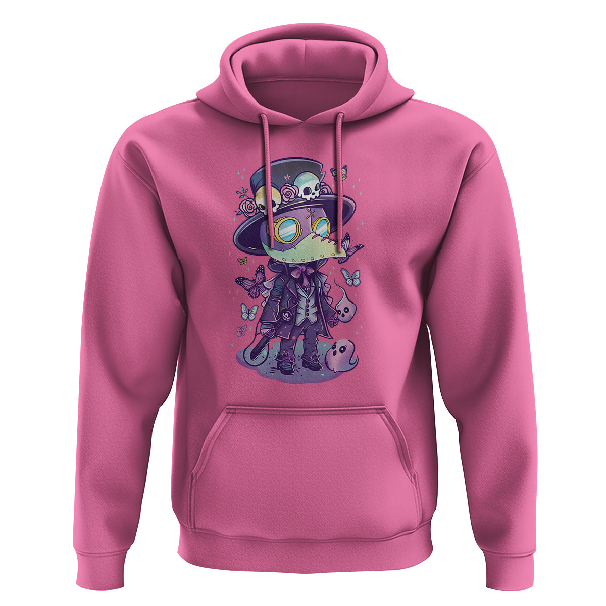 Pastel Goth Cute Creepy Plague Doctor Hoodie - Wonder Print Shop