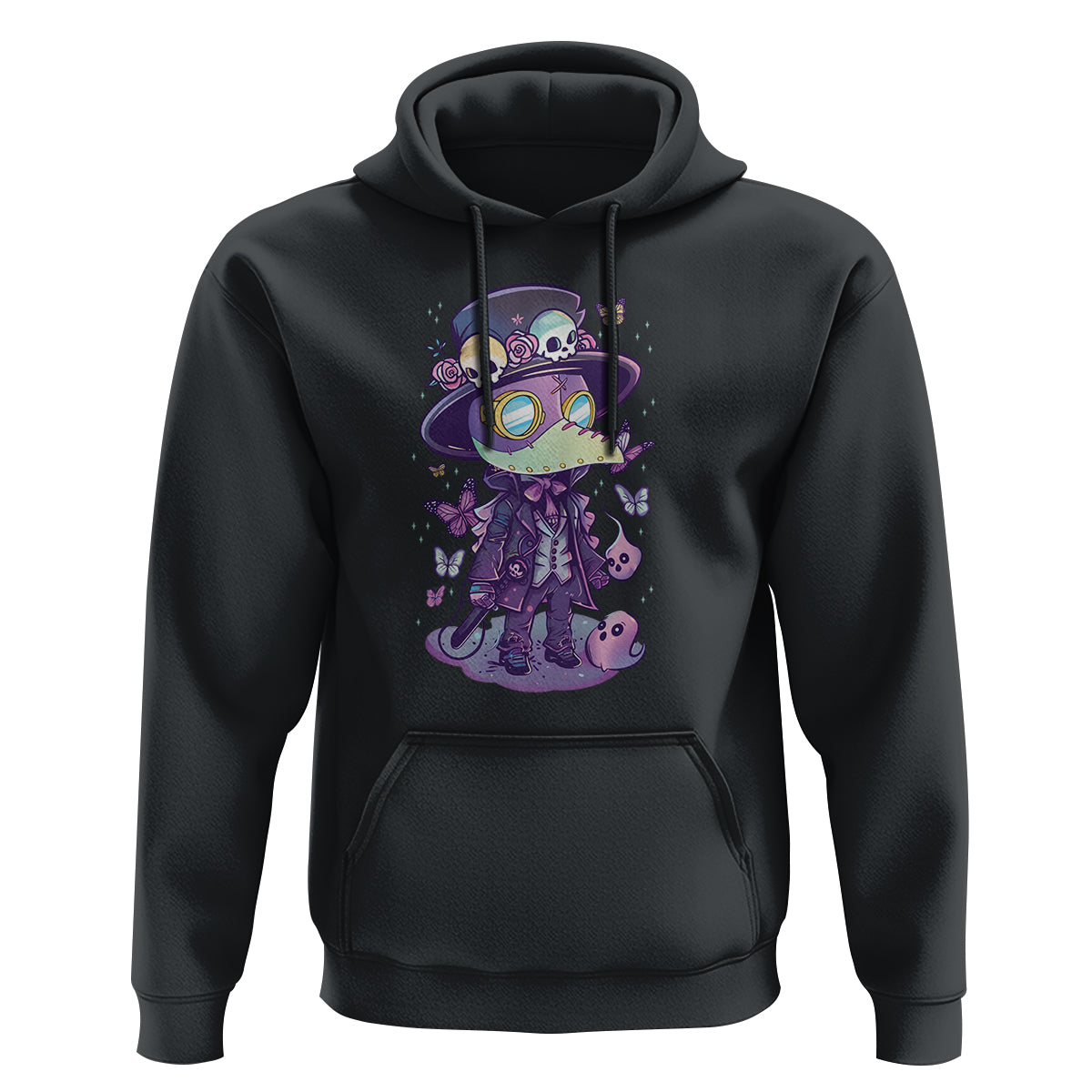 Pastel Goth Cute Creepy Plague Doctor Hoodie - Wonder Print Shop