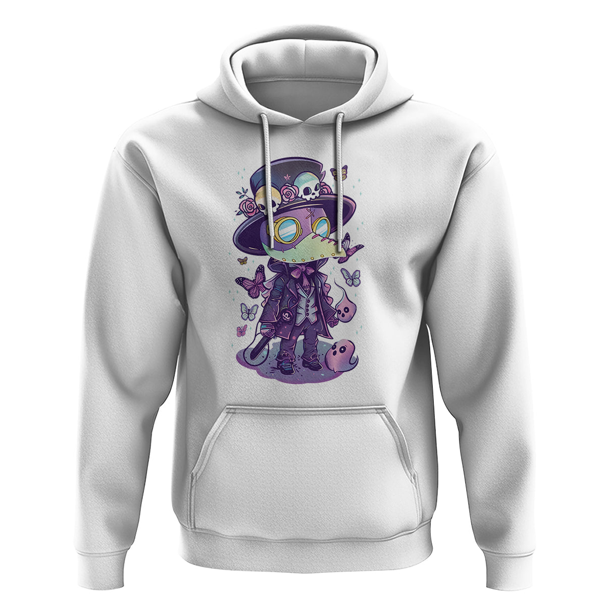 Pastel Goth Cute Creepy Plague Doctor Hoodie - Wonder Print Shop