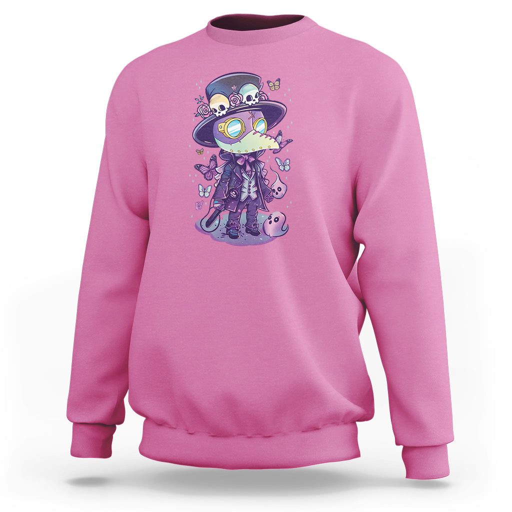 Pastel Goth Cute Creepy Plague Doctor Sweatshirt - Wonder Print Shop