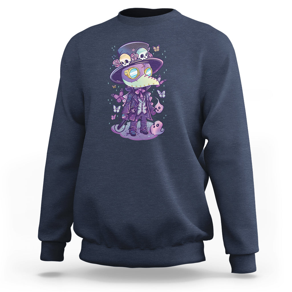 Pastel Goth Cute Creepy Plague Doctor Sweatshirt - Wonder Print Shop