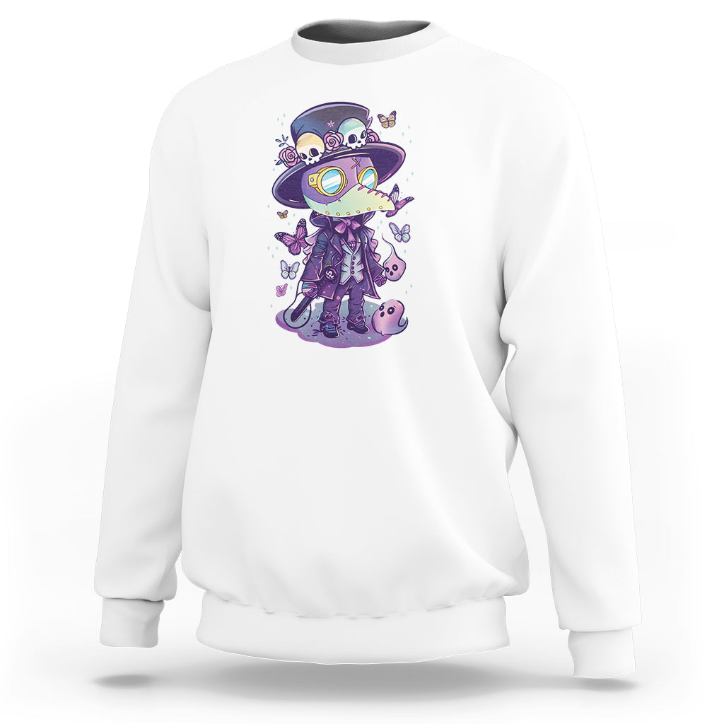 Pastel Goth Cute Creepy Plague Doctor Sweatshirt - Wonder Print Shop