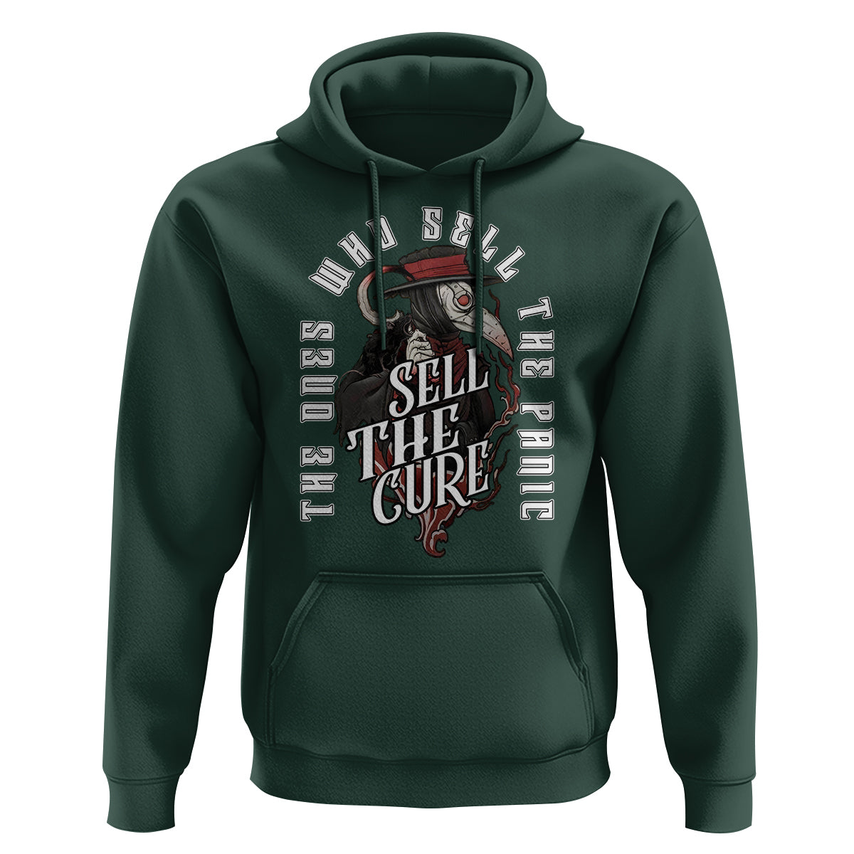 Plague Doctor Hoodie The Ones Who Sell the Panic Sell the Cure - Wonder Print Shop