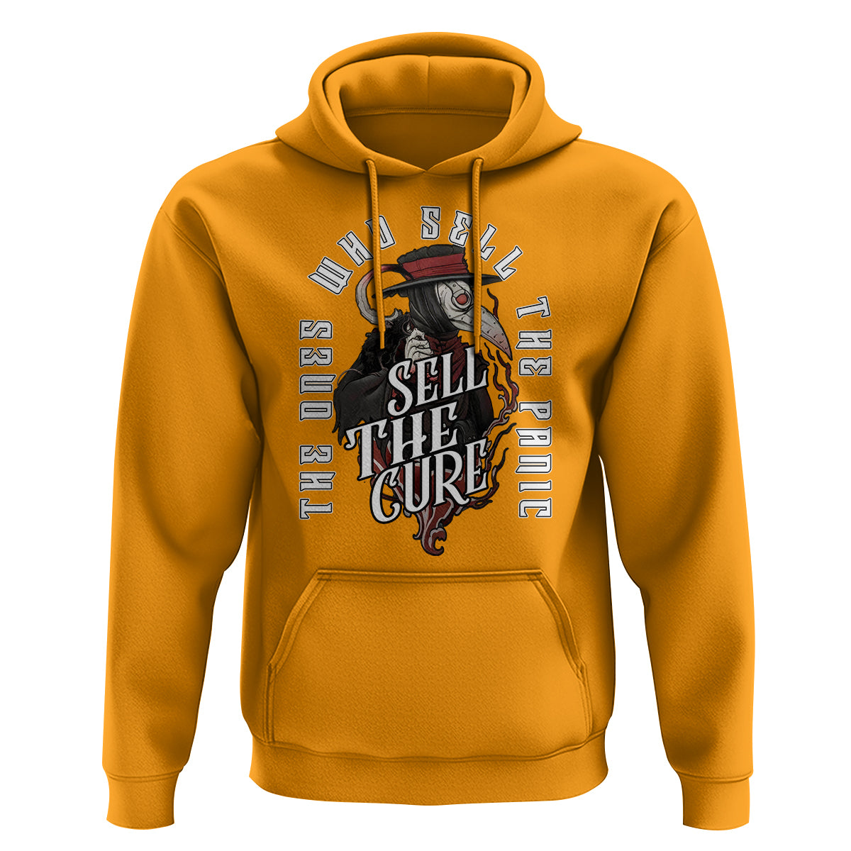 Plague Doctor Hoodie The Ones Who Sell the Panic Sell the Cure - Wonder Print Shop