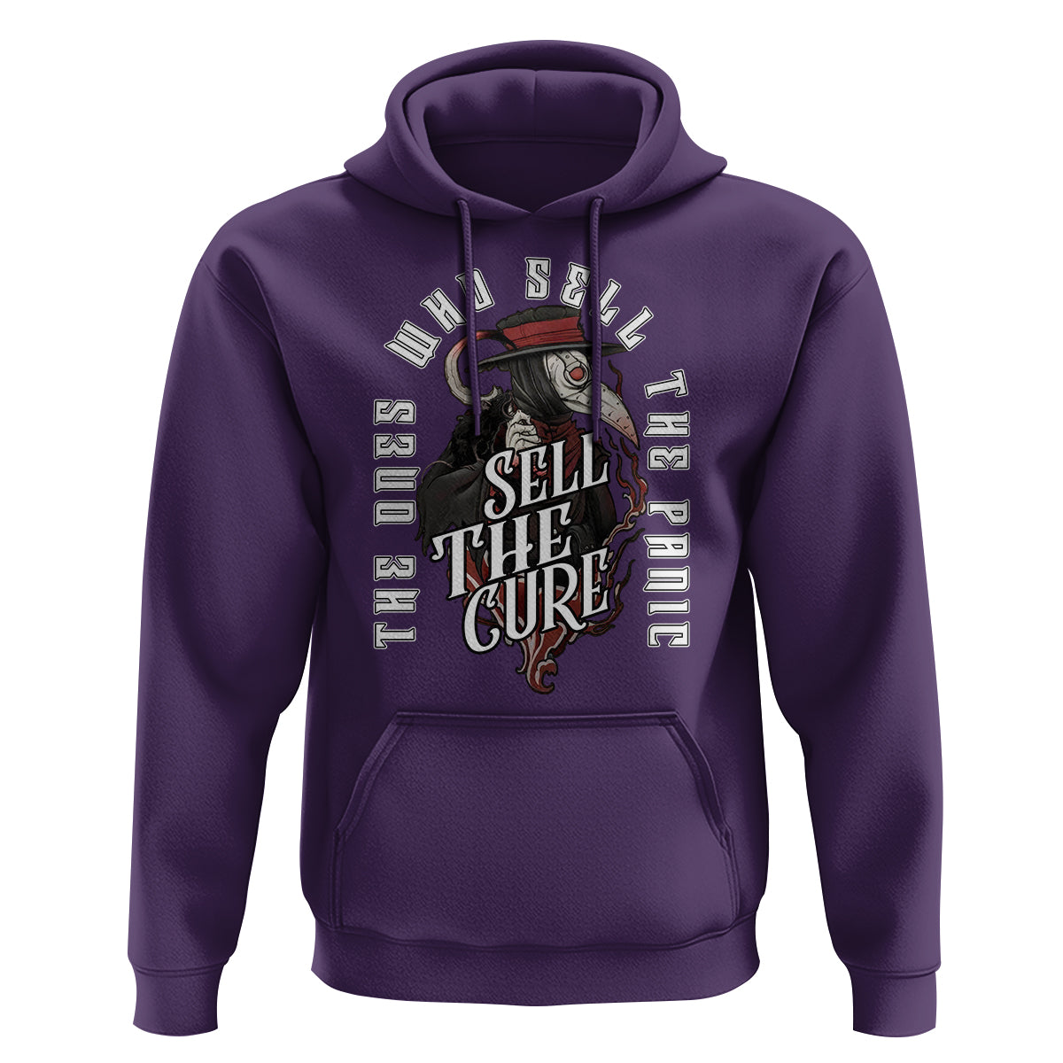 Plague Doctor Hoodie The Ones Who Sell the Panic Sell the Cure - Wonder Print Shop