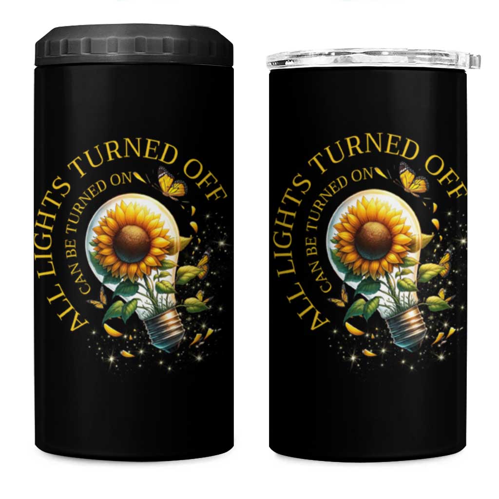 Mental Health Motivation Quote 4 in 1 Can Cooler Tumbler All Lights Turned Off Can Be Turned On