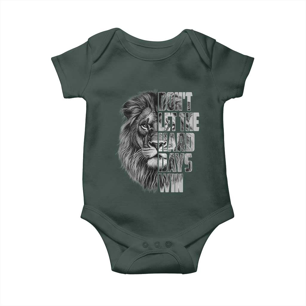 Don't Let the Hard Days Win Baby Onesie Lion Power Mental Health Warrior
