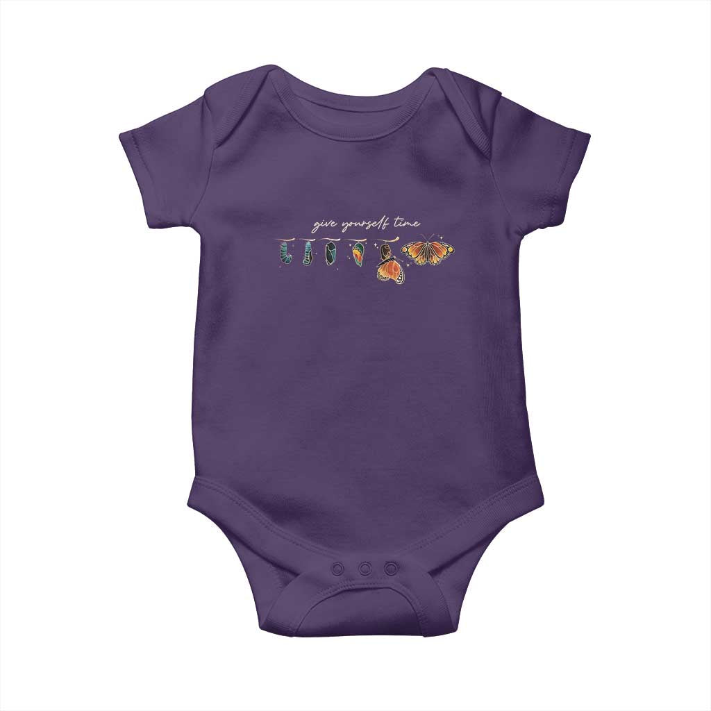 Inspirational Quote Baby Onesie Give Yourself Time Butterfly Motivational