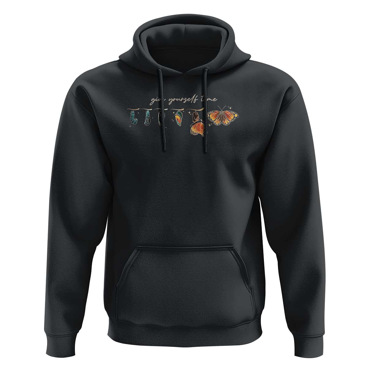Inspirational Quote Hoodie Give Yourself Time Butterfly Motivational