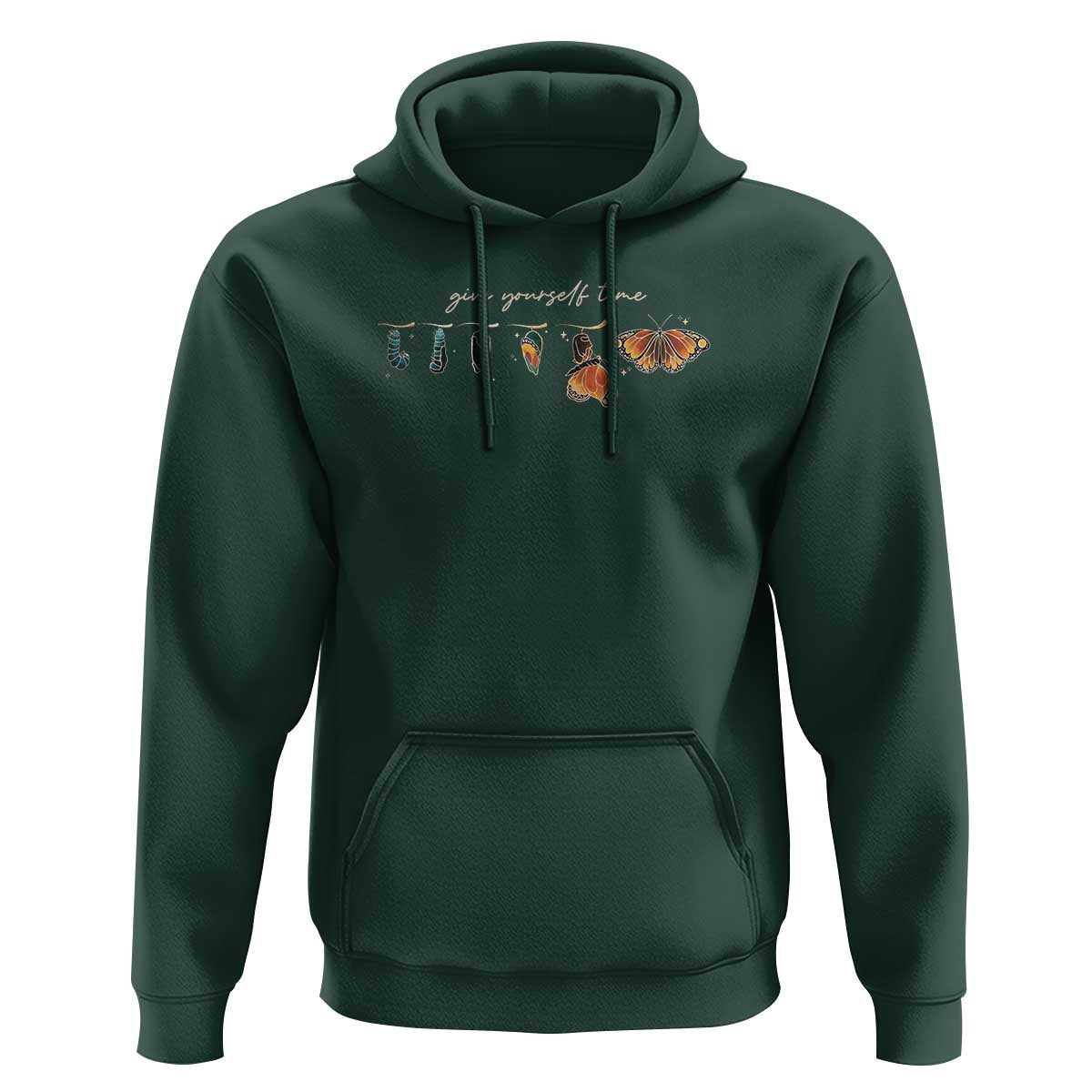 Inspirational Quote Hoodie Give Yourself Time Butterfly Motivational