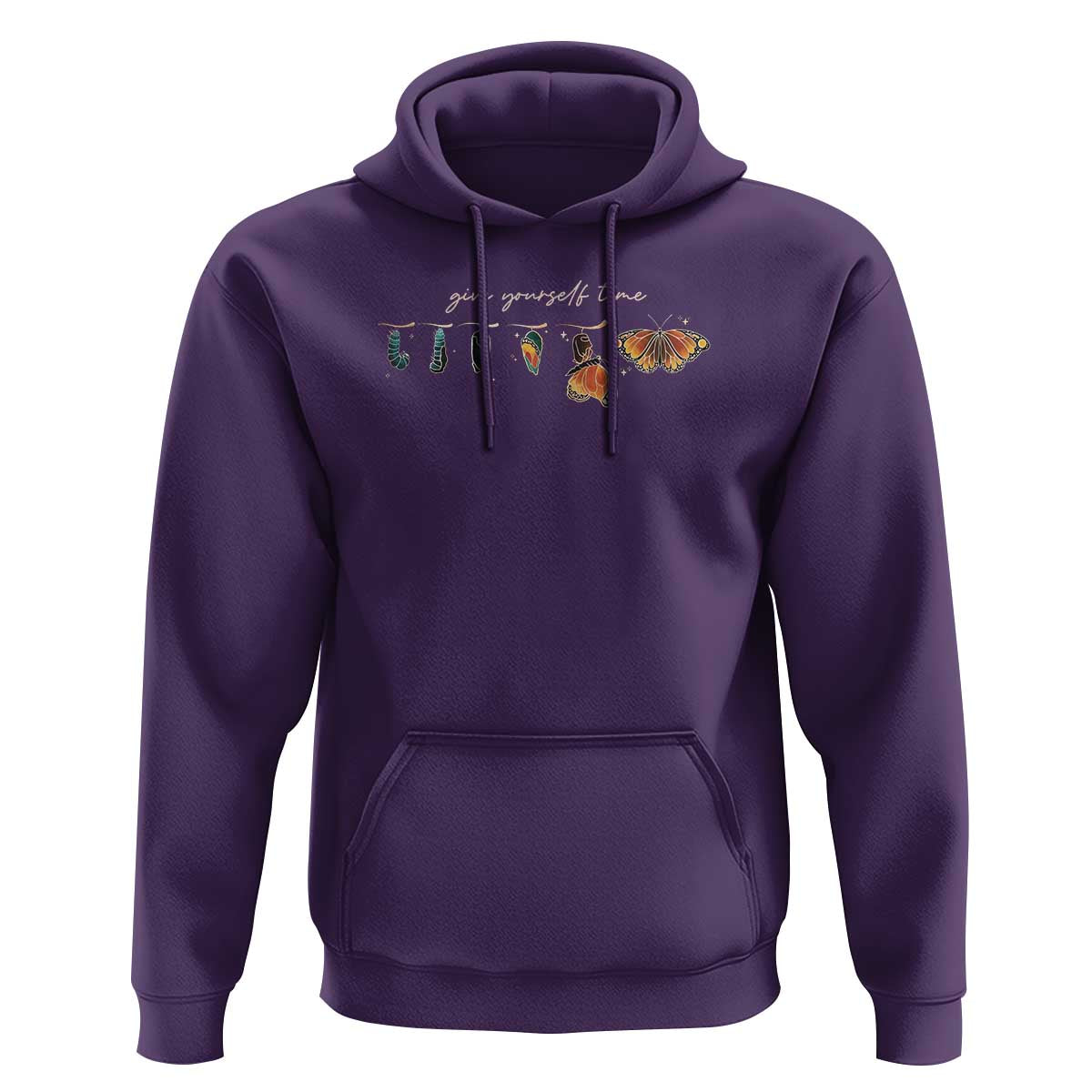 Inspirational Quote Hoodie Give Yourself Time Butterfly Motivational