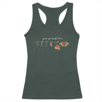Inspirational Quote Racerback Tank Top Give Yourself Time Butterfly Motivational