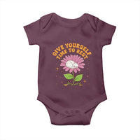 Give Yourself Time To Rest Baby Onesie Cute Cat Sleep Mental Health