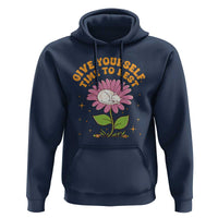 Give Yourself Time To Rest Hoodie Cute Cat Sleep Mental Health