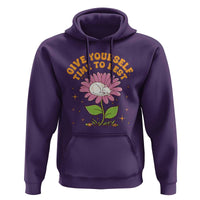 Give Yourself Time To Rest Hoodie Cute Cat Sleep Mental Health