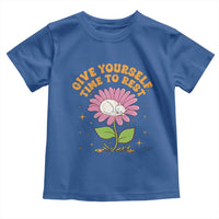 Give Yourself Time To Rest Toddler T Shirt Cute Cat Sleep Mental Health