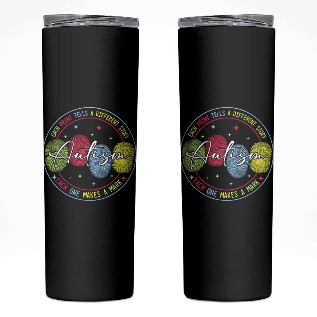 Autism Skinny Tumbler Fingerprint Autism Each Print Tells A Different Story