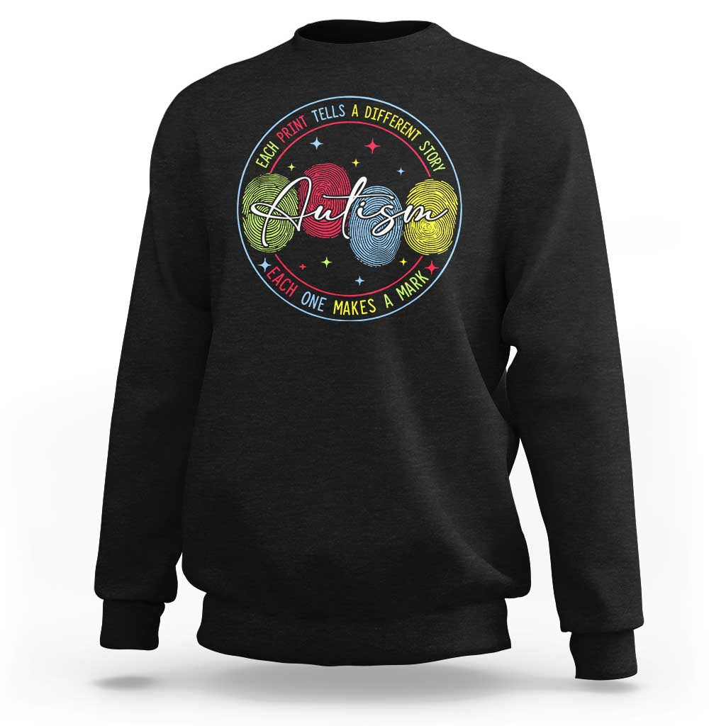 Autism Sweatshirt Fingerprint Autism Each Print Tells A Different Story