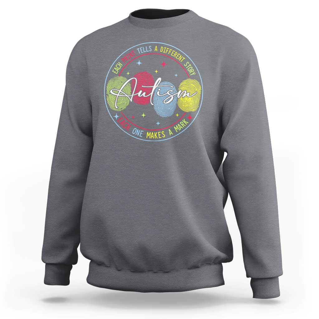 Autism Sweatshirt Fingerprint Autism Each Print Tells A Different Story