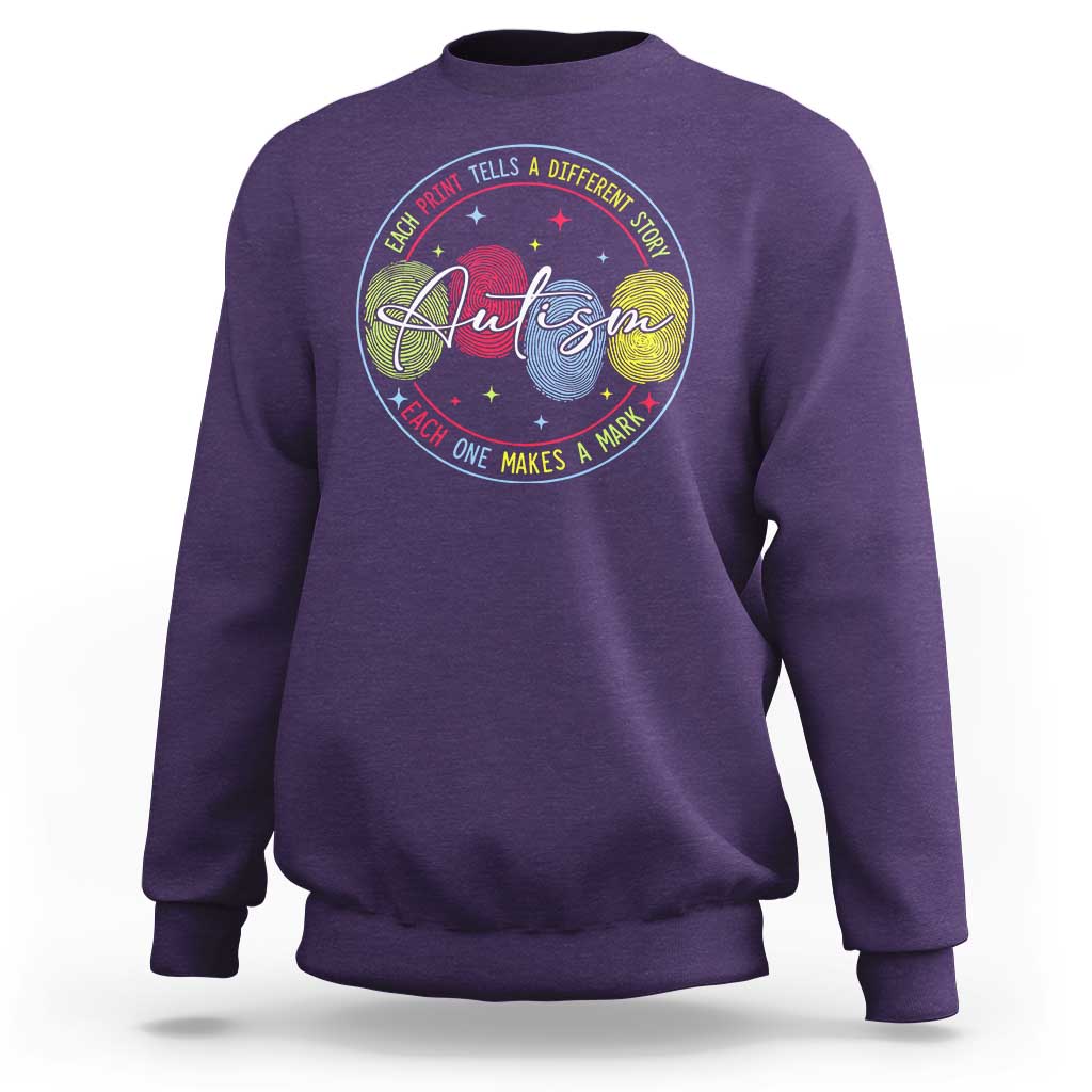 Autism Sweatshirt Fingerprint Autism Each Print Tells A Different Story