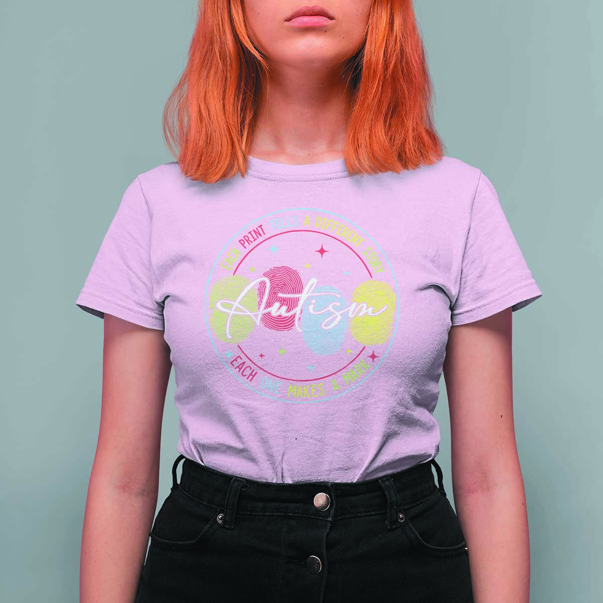 Autism T Shirt For Women Fingerprint Autism Each Print Tells A Different Story