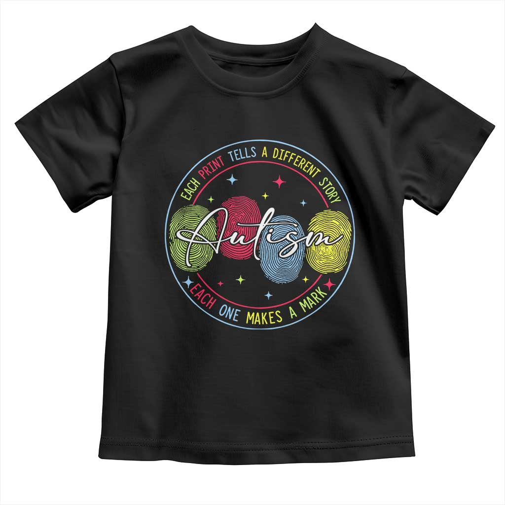 Autism Toddler T Shirt Fingerprint Autism Each Print Tells A Different Story