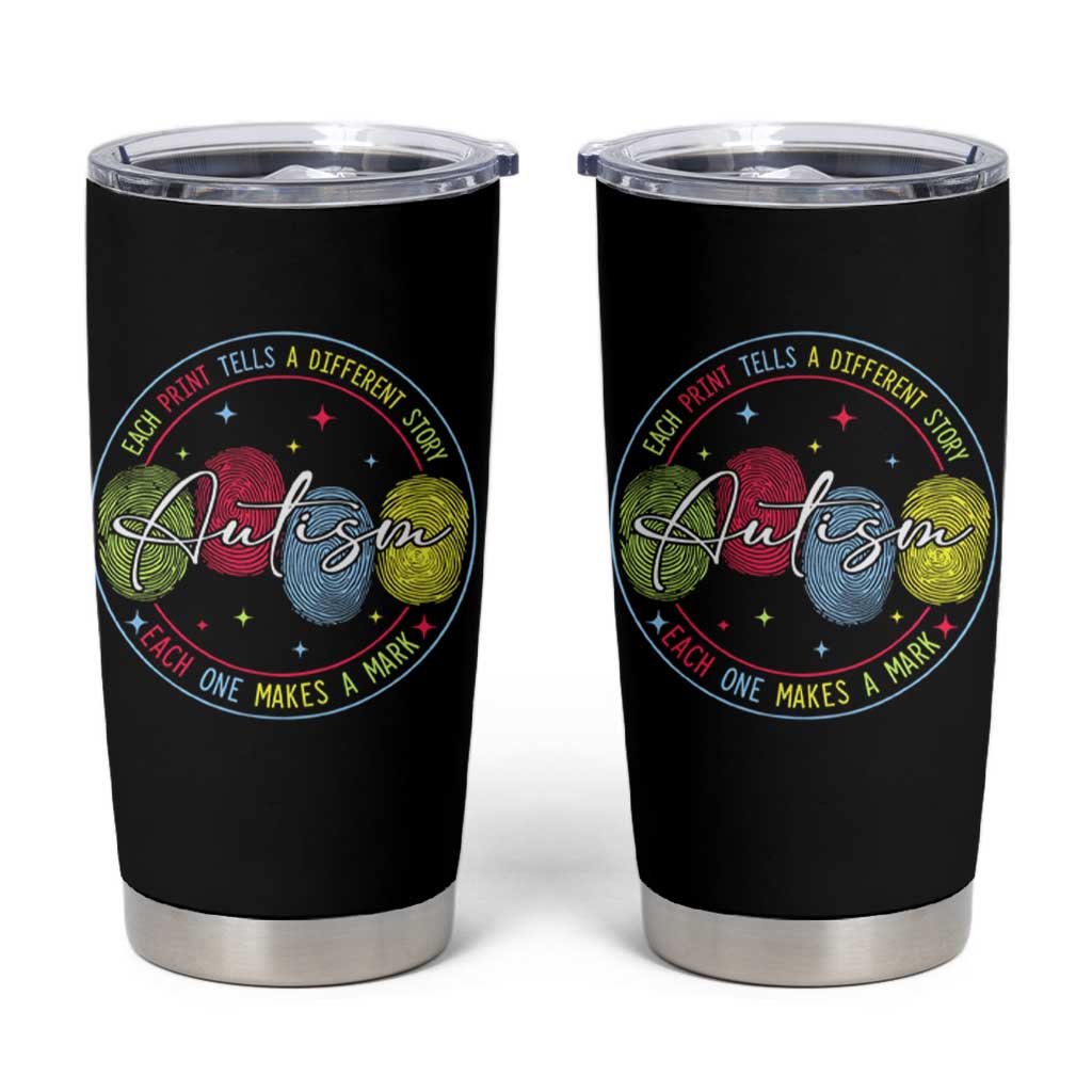 Autism Tumbler Cup Fingerprint Autism Each Print Tells A Different Story