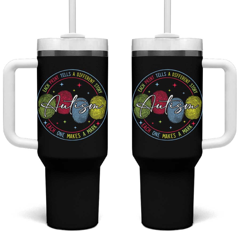 Autism Tumbler With Handle Fingerprint Autism Each Print Tells A Different Story