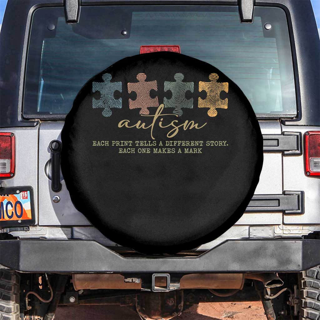Autism Spare Tire Cover Fingerprint Autism Each One Makes A Mark