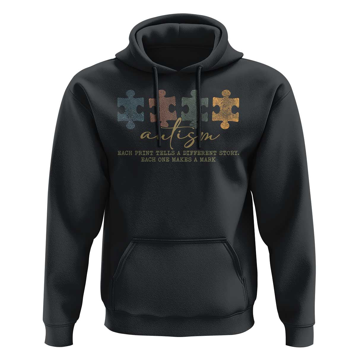 Autism Hoodie Fingerprint Autism Each One Makes A Mark
