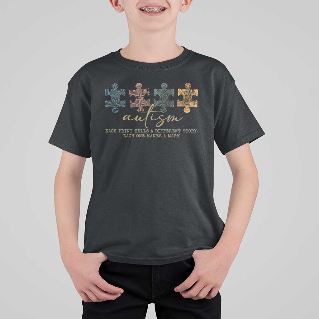 Autism T Shirt For Kid Fingerprint Autism Each One Makes A Mark