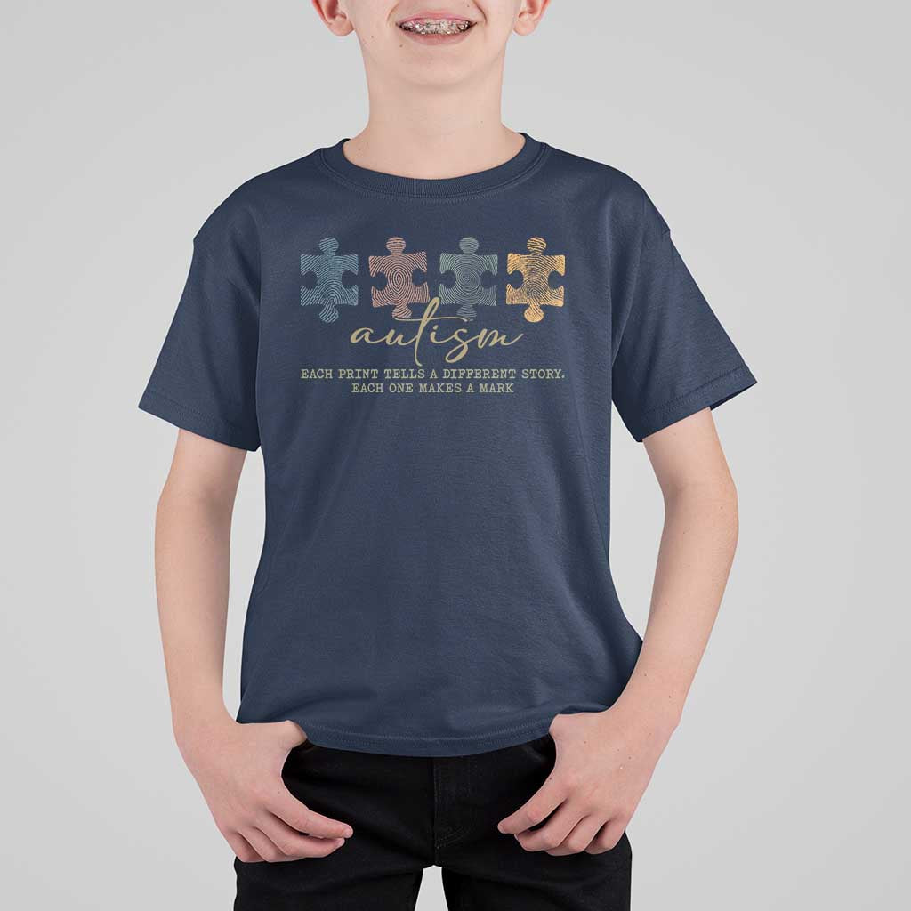 Autism T Shirt For Kid Fingerprint Autism Each One Makes A Mark