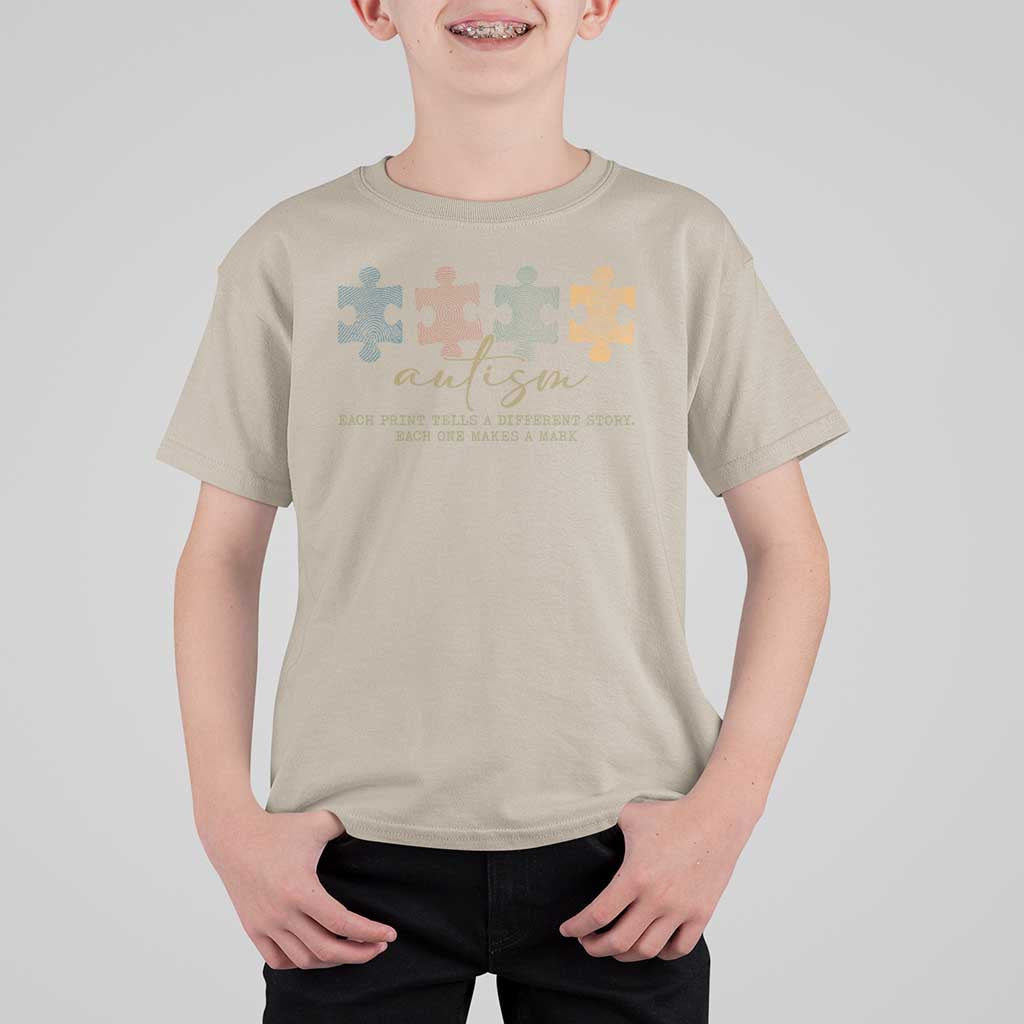 Autism T Shirt For Kid Fingerprint Autism Each One Makes A Mark