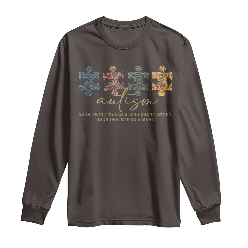 Autism Long Sleeve Shirt Fingerprint Autism Each One Makes A Mark