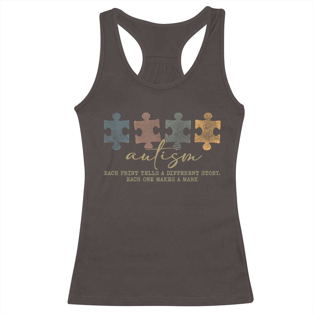 Autism Racerback Tank Top Fingerprint Autism Each One Makes A Mark