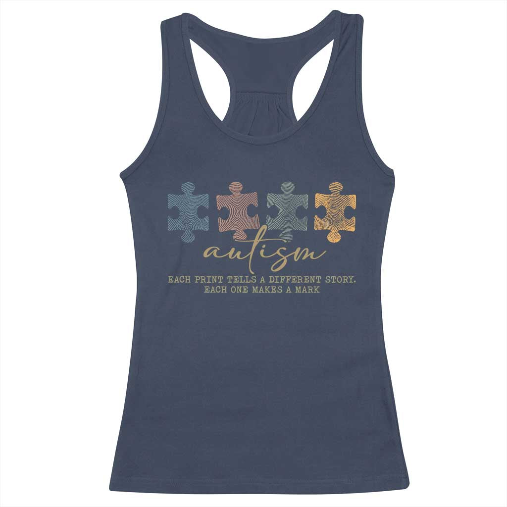 Autism Racerback Tank Top Fingerprint Autism Each One Makes A Mark