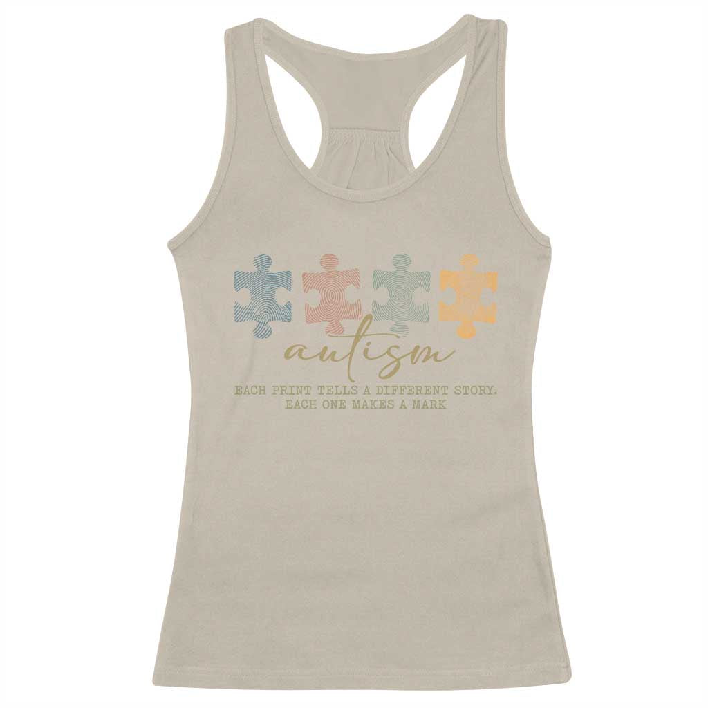 Autism Racerback Tank Top Fingerprint Autism Each One Makes A Mark