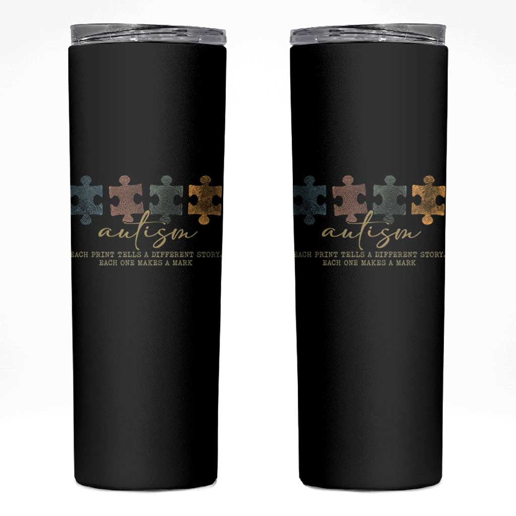 Autism Skinny Tumbler Fingerprint Autism Each One Makes A Mark