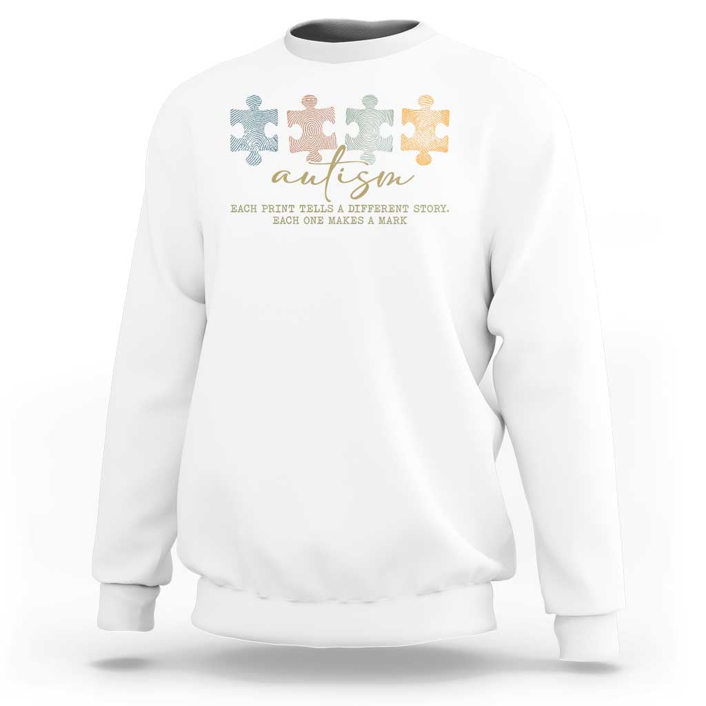 Autism Sweatshirt Fingerprint Autism Each One Makes A Mark