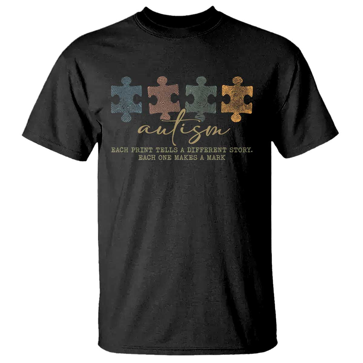 Autism T Shirt Fingerprint Autism Each One Makes A Mark