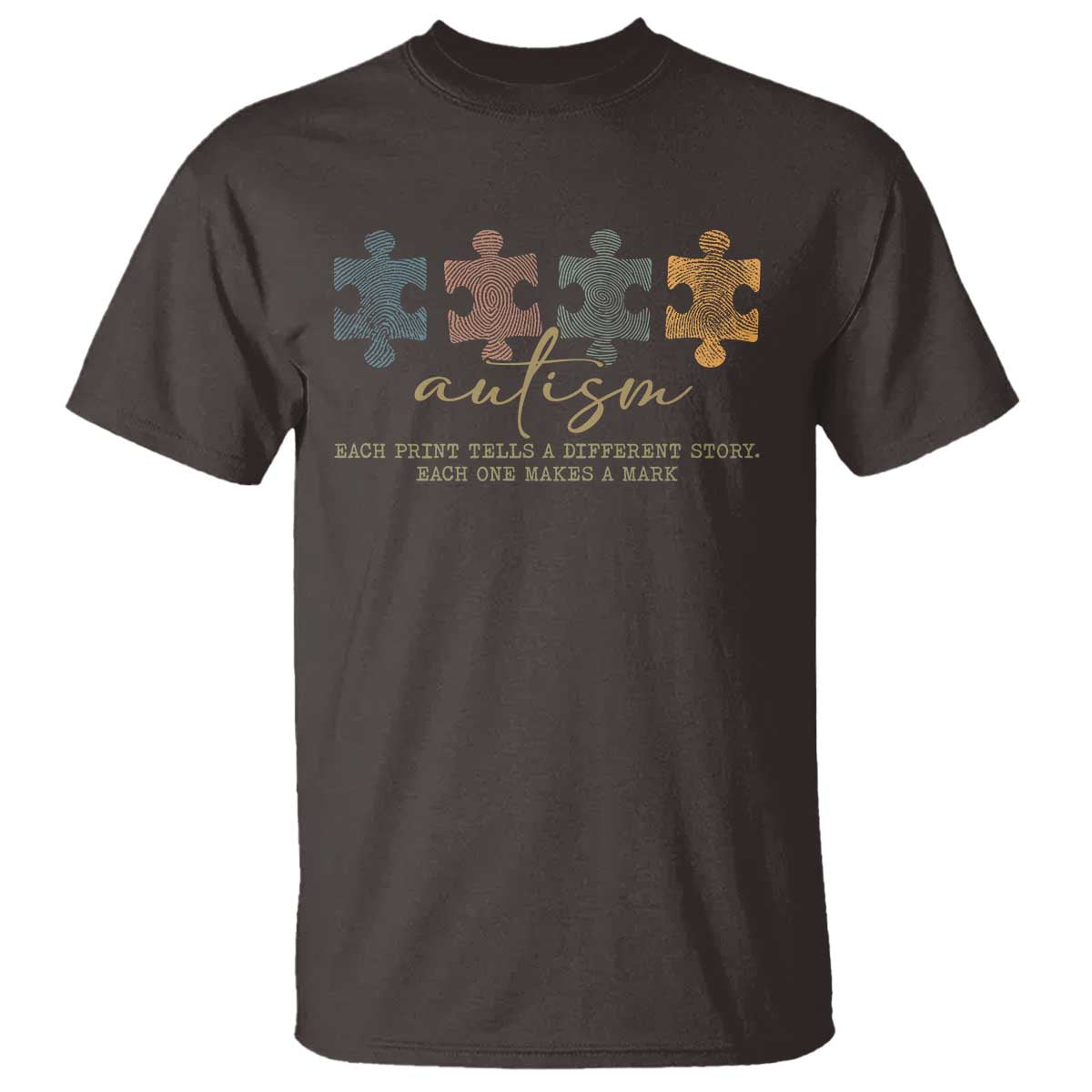 Autism T Shirt Fingerprint Autism Each One Makes A Mark