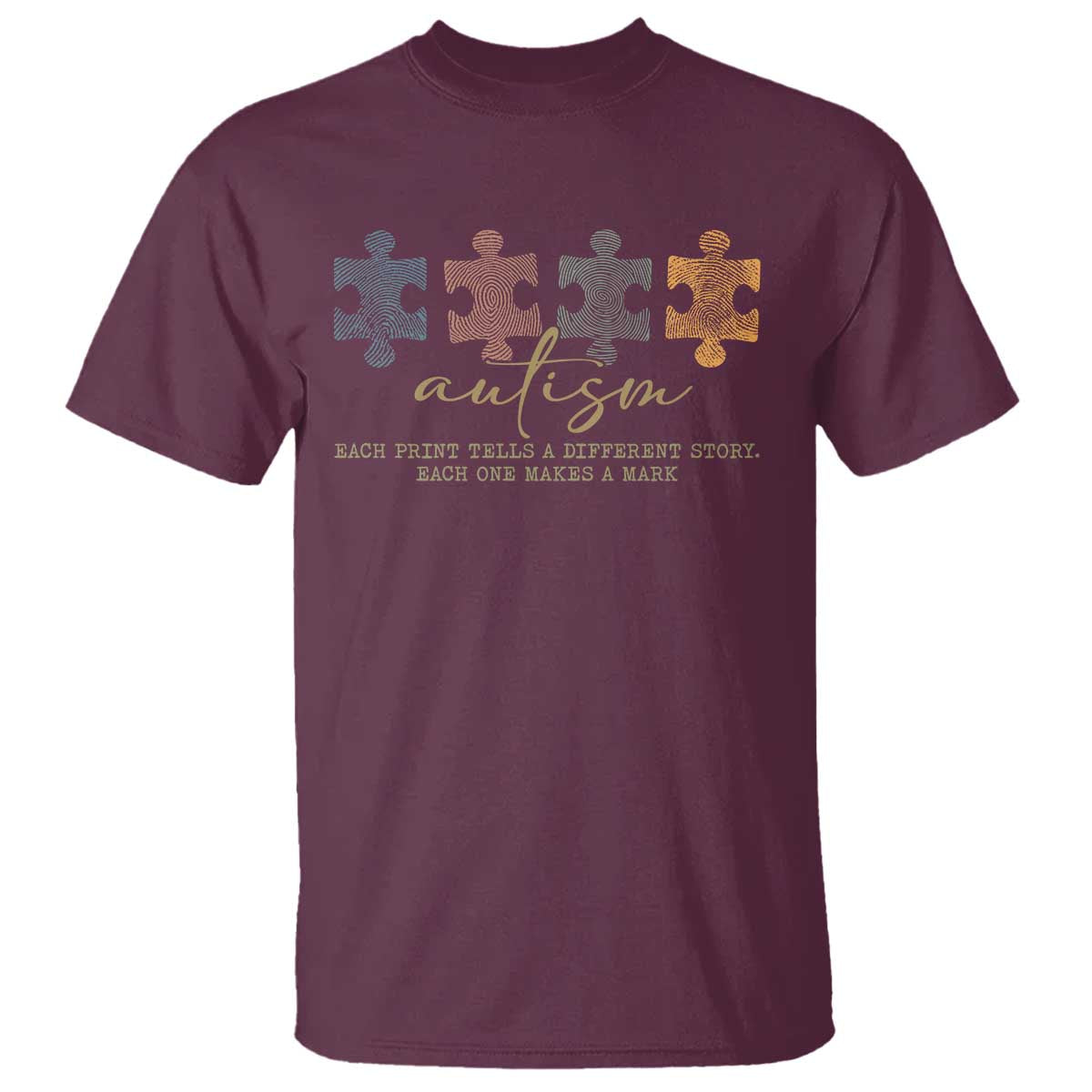 Autism T Shirt Fingerprint Autism Each One Makes A Mark