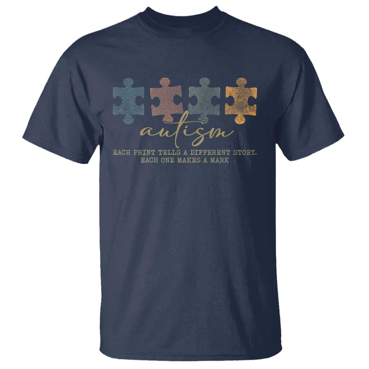 Autism T Shirt Fingerprint Autism Each One Makes A Mark